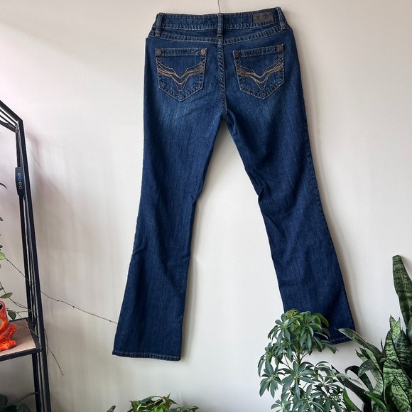 Gently Worn Harley-Davidson Jeans Low Rise Boot Cut Embroidered Y2K Medium Wash - Picture 11 of 15